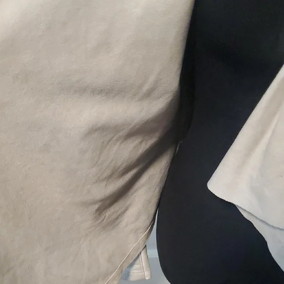 Blank NYC Cream Asymmetrical Faux Suede And Faux Leather Zip Up Jacket - Picture 6 of 15